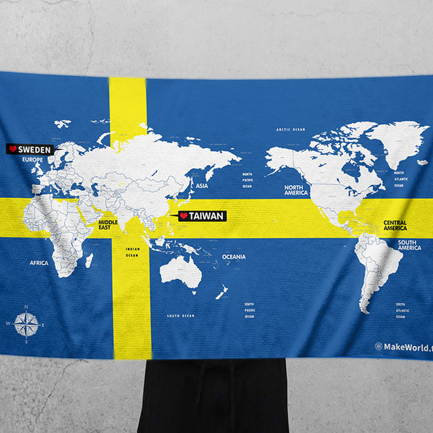 Make World 運動浴巾 (萬國旗-瑞典) Make World 運動浴巾 (萬國旗-瑞典)