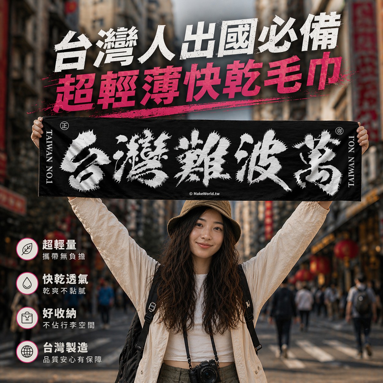 台灣NO.1快乾吸水運動毛巾