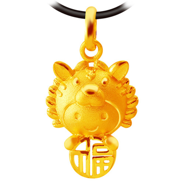 福氣十二生肖虎-黃金墜子