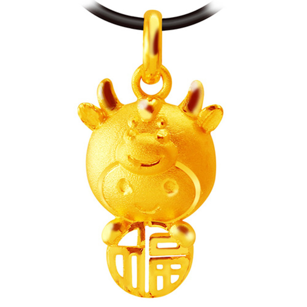 福氣十二生肖牛-黃金墜子