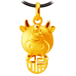 福氣十二生肖牛-黃金墜子 福氣十二生肖牛-黃金墜子