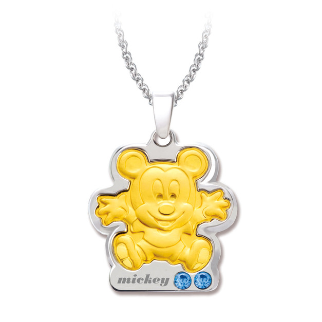 抱抱米奇-彌月黃金墜子