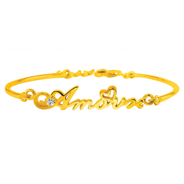 英文典藏-客製刻字黃金手環(訂金預付款)