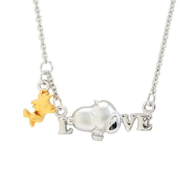 史努比SNOOPY-史努比好夥伴-銀飾項鍊(鎖骨鍊)