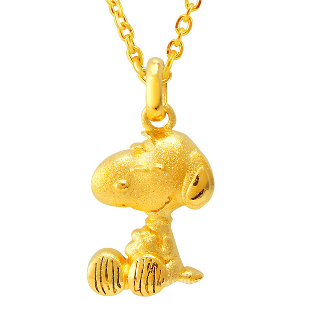 史努比SNOOPY-愉悅史努比-黃金墜子