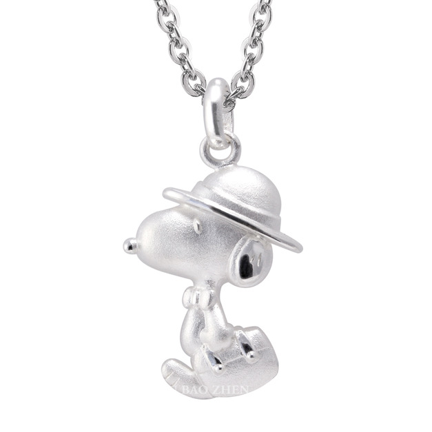 史努比SNOOPY-旅行史努比-銀飾墜子