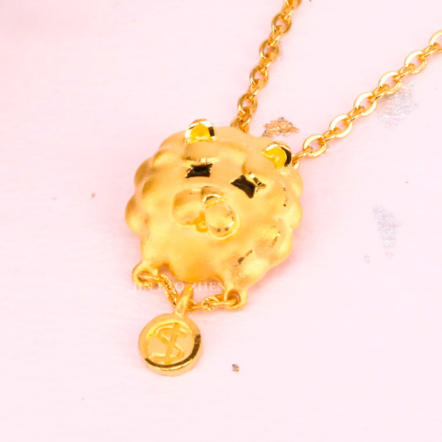 富貴鬆獅-黃金墜子