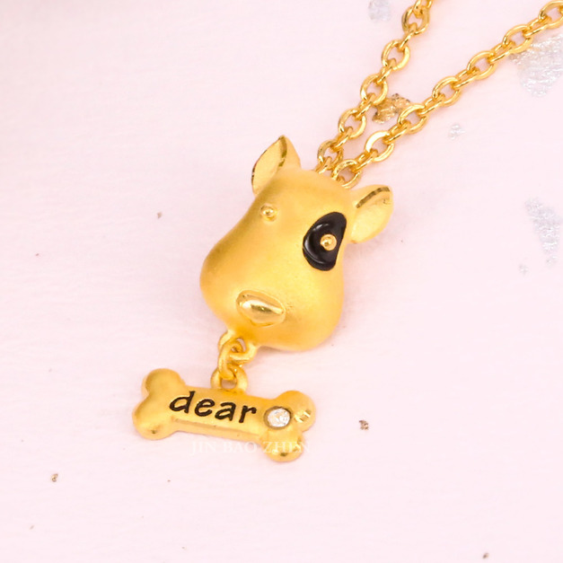 聰明牛頭梗-黃金墜子