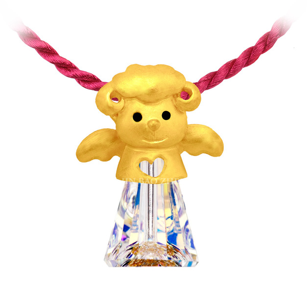 暖暖羊-十二生肖黃金水晶墜