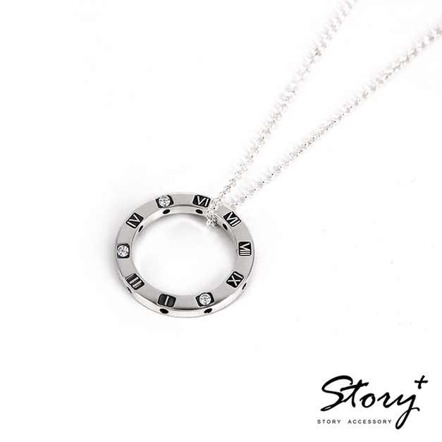 填言密語(大圈白鑽款)-客製純銀項鍊