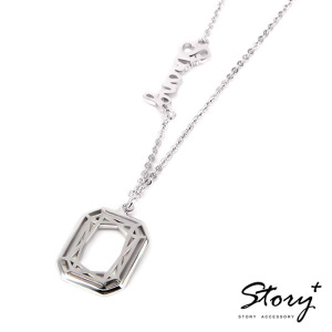 方鑽刻字-客製化純銀項鍊 方鑽刻字-客製化純銀項鍊