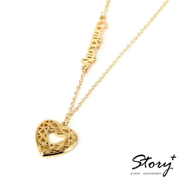 心鑽型刻字-客製化純銀項鍊