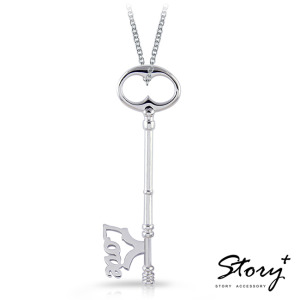 幸福之鑰刻字(長款)-客製純銀項鍊 幸福之鑰刻字(長款)-客製純銀項鍊