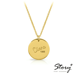 經典圓牌刻字-客製純銀項鍊 經典圓牌刻字-客製純銀項鍊