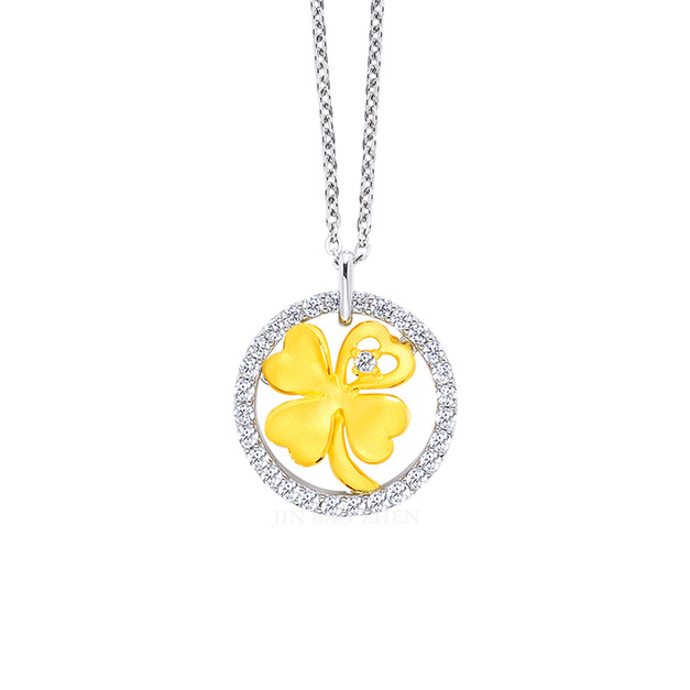 寧靜時光-金加銀墜子(附白鋼項鍊)