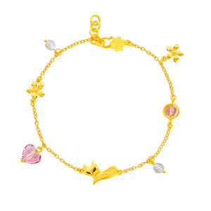 俏麗狐-黃金手鍊-狐狸造型手鍊 俏麗狐-黃金手鍊-狐狸造型手鍊