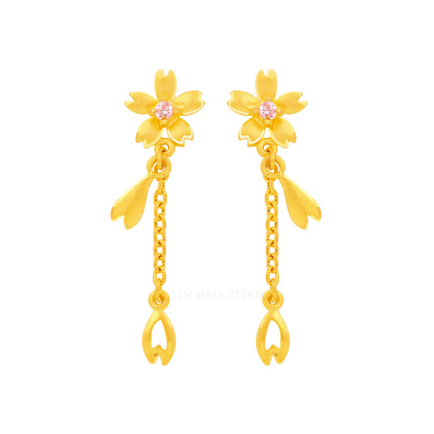 櫻花樂章-黃金耳環