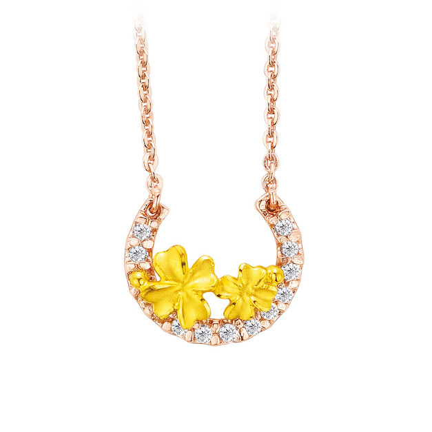 璀璨花季-金加銀項鍊