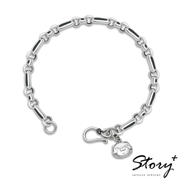 白爛貓經典系列-高級LanLan 純銀手鍊(男款)