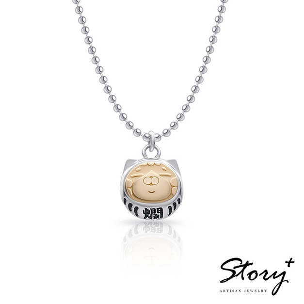 白爛貓經典系列-達摩爛爛純銀項鍊
