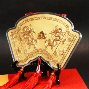 春秋雙龍祝壽23cm(大)-神明金牌 (0.20錢) 春秋雙龍祝壽23cm(大)-神明金牌 (0.20錢)