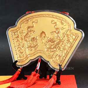 春秋雙龍祝壽28cm(特大)-神明金牌 (0.20錢) 春秋雙龍祝壽28cm(特大)-神明金牌 (0.20錢)