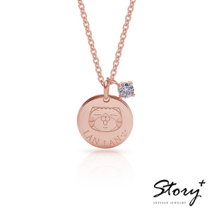 白爛貓與我系列-家族圓牌誕生石-客製化純銀項鍊 白爛貓與我系列-家族圓牌誕生石-客製化純銀項鍊