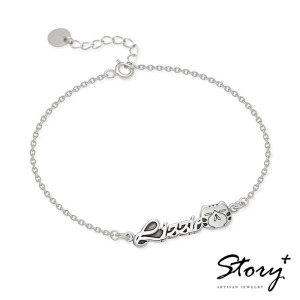 白爛貓與我系列-家族字母訂製-客製化純銀手鍊 白爛貓與我系列-家族字母訂製-客製化純銀手鍊