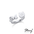 白爛貓與我系列-家族單字字母-客製化純銀戒指_1 白爛貓與我系列-家族單字字母-客製化純銀戒指_1