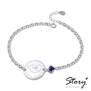 白爛貓與我系列-家族圓牌誕生石-客製化純銀手鍊 白爛貓與我系列-家族圓牌誕生石-客製化純銀手鍊