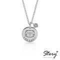 白爛貓與我系列-家族圓牌誕生石-客製化純銀項鍊_1 白爛貓與我系列-家族圓牌誕生石-客製化純銀項鍊_1