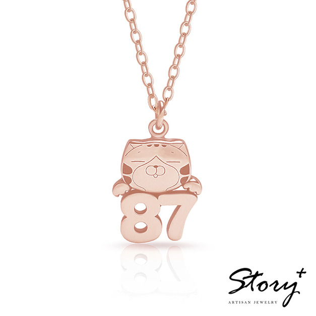 白爛貓與我系列-爛爛字母訂製-客製化純銀項鍊