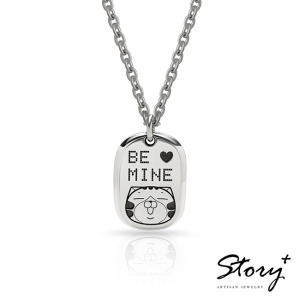 白爛貓與我系列-家族軍牌刻字-客製化純銀項鍊 白爛貓與我系列-家族軍牌刻字-客製化純銀項鍊