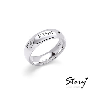 白爛貓與我系列-家族寬版刻字-客製化純銀戒指 白爛貓與我系列-家族寬版刻字-客製化純銀戒指