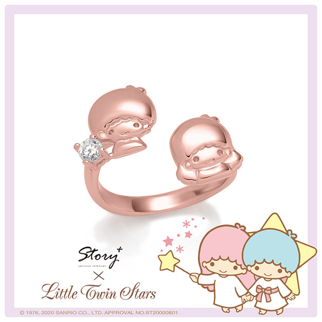 KikiLala微光純銀戒指(玫瑰金)-KikiLala雙星仙子