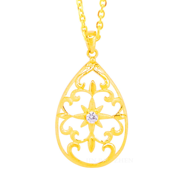 歐式花禮-雕花黃金墜子 歐式花禮-雕花黃金墜子