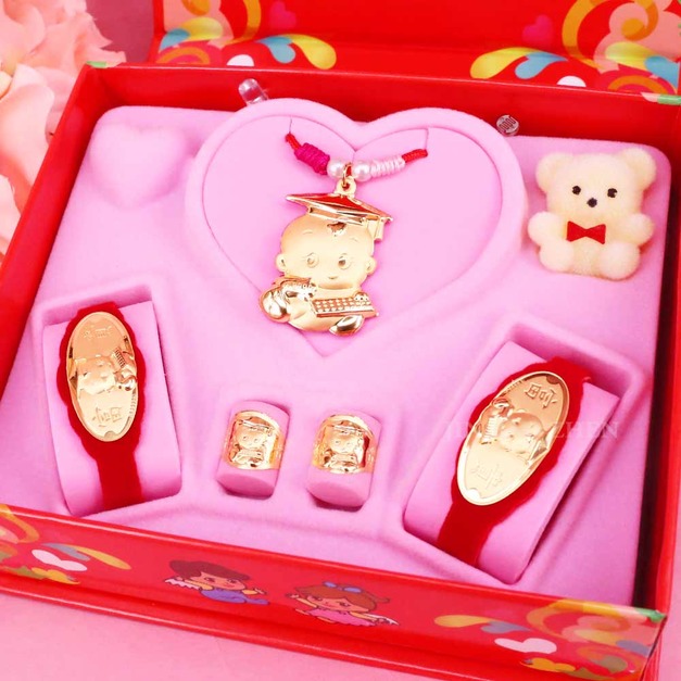 科技博士-彌月金飾音樂禮盒(0.30-1.00錢)-含一對戒指