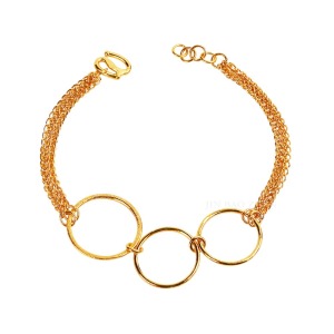 自由的輪廓-圓形幾何黃金手鍊 自由的輪廓-圓形幾何黃金手鍊