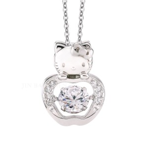 Hello Kitty凱蒂貓-幸福蘋率-跳舞鑽純銀項鍊 Hello Kitty凱蒂貓-幸福蘋率-跳舞鑽純銀項鍊
