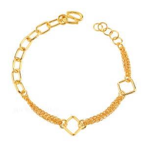 無垠未來-方形鍊條幾何黃金手鍊 無垠未來-方形鍊條幾何黃金手鍊