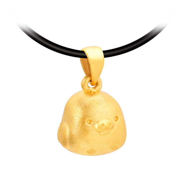 小黃雞-拉拉熊黃金墜子-Rilakkuma