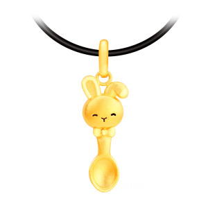 兔兔金湯匙-兔年彌月黃金墜子-金兔來了 兔兔金湯匙-兔年彌月黃金墜子-金兔來了