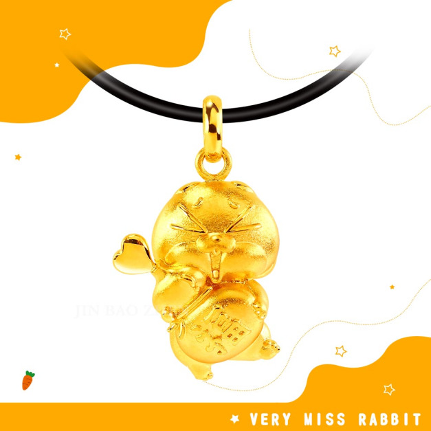 福星-好想兔黃金墜子-Very miss rabbit 福星-好想兔黃金墜子-Very miss rabbit
