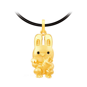 招財兔-兔年開運黃金墜子-錢兔似錦 招財兔-兔年開運黃金墜子-錢兔似錦