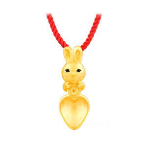 好錢兔金湯匙-兔年彌月黃金項鍊 好錢兔金湯匙-兔年彌月黃金項鍊