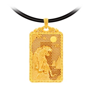 虎嘯風生-財虎黃金墜子 虎嘯風生-財虎黃金墜子