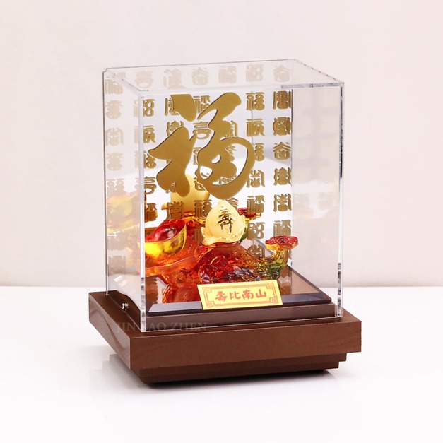 壽比南山-黃金壽桃藝術擺件