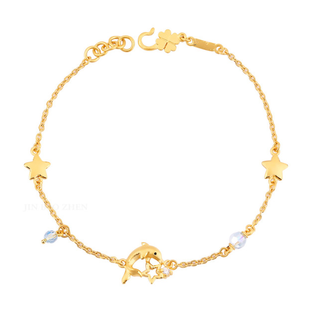 海底星空-海豚黃金手鍊 海底星空-海豚黃金手鍊