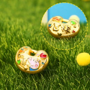 喬治吉祥如意金鎖墜子-佩佩豬彌月金飾 喬治吉祥如意金鎖墜子-佩佩豬彌月金飾