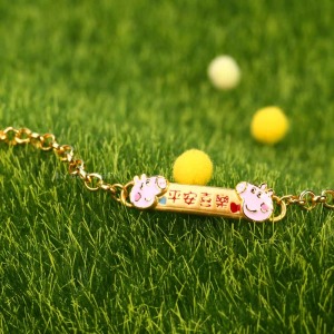 佩佩豬平安喜樂彌月黃金手鍊 佩佩豬平安喜樂彌月黃金手鍊